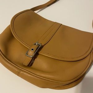 Camel Leather Coach Over the Shoulder Purse